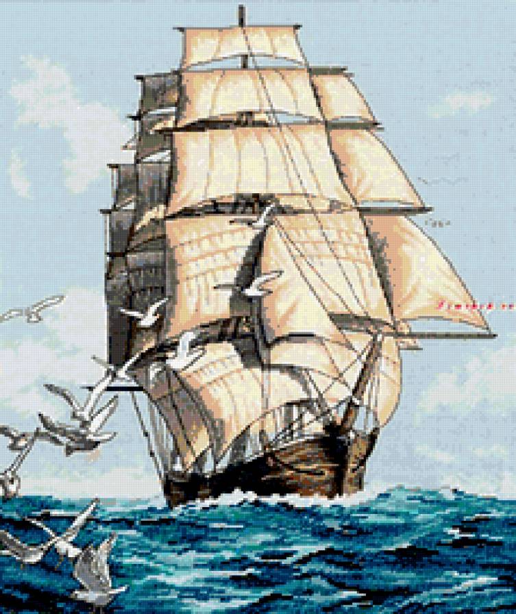 парусник - картина - предпросмотр