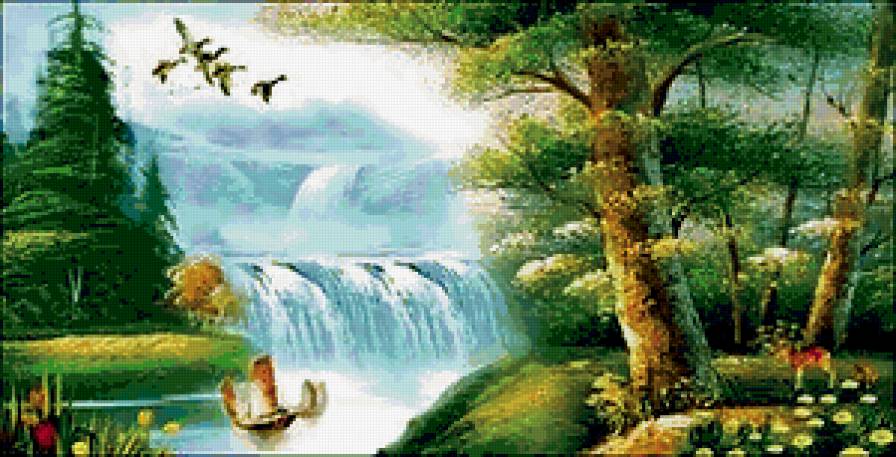 водопад - водопад, лес, природа - предпросмотр