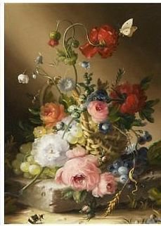 №313884 - бабочки, розы, цветы, натюрморт, фрукты - оригинал