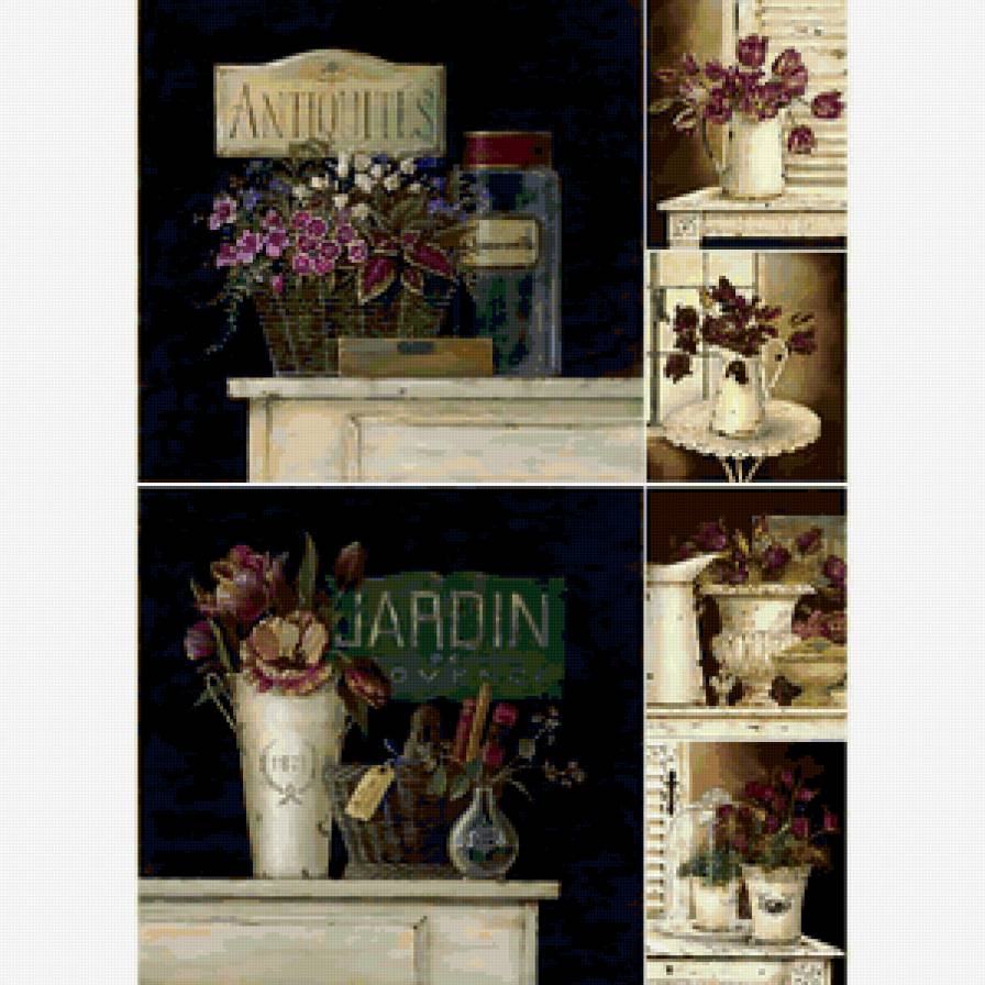 №313917 - цветы, тюльпаны, розы, натюрморт, вазы - предпросмотр