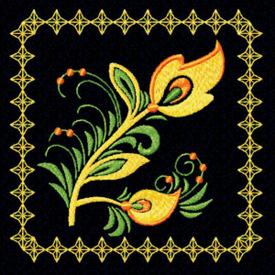 Идея для подушки - цветы, орнамент, черные цветы, узор - предпросмотр