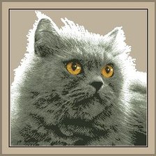 Оригинал схемы вышивки «Серый кот» (№314488)