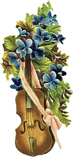 №314781 - цветы, скрипка, музыка, незабудки - оригинал