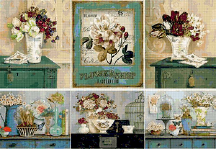 №314987 - натюрморт, тюльпаны, розы, вазы, цветы, нарциссы - предпросмотр