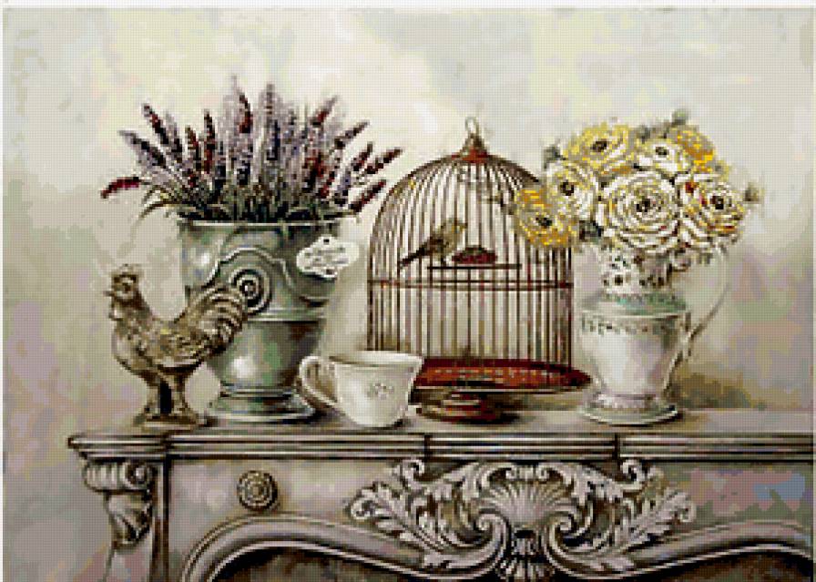 №315160 - подсолнухи, лаванда, вазы, натюрморт, цветы - предпросмотр