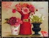 №315185 - нарциссы, вазы, розы, цветы, натюрморт - оригинал