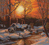 закат в деревне