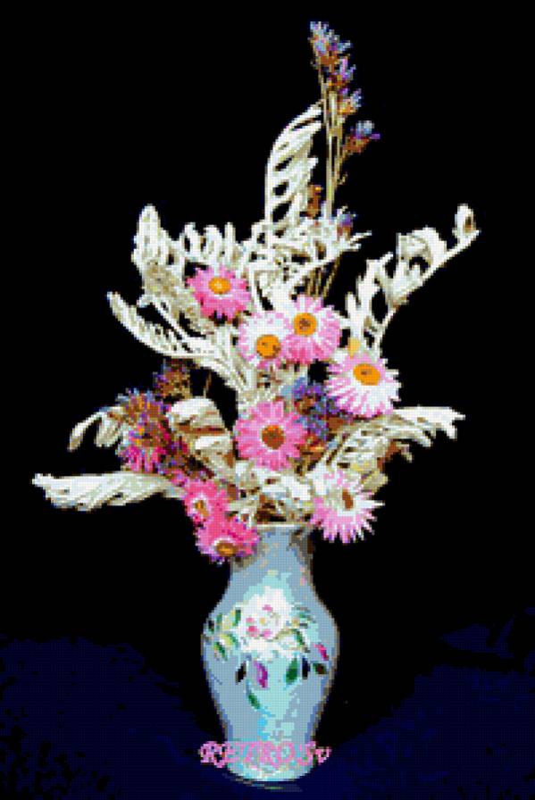 №315763 - букет, натюрморт, цветы, на черном - предпросмотр