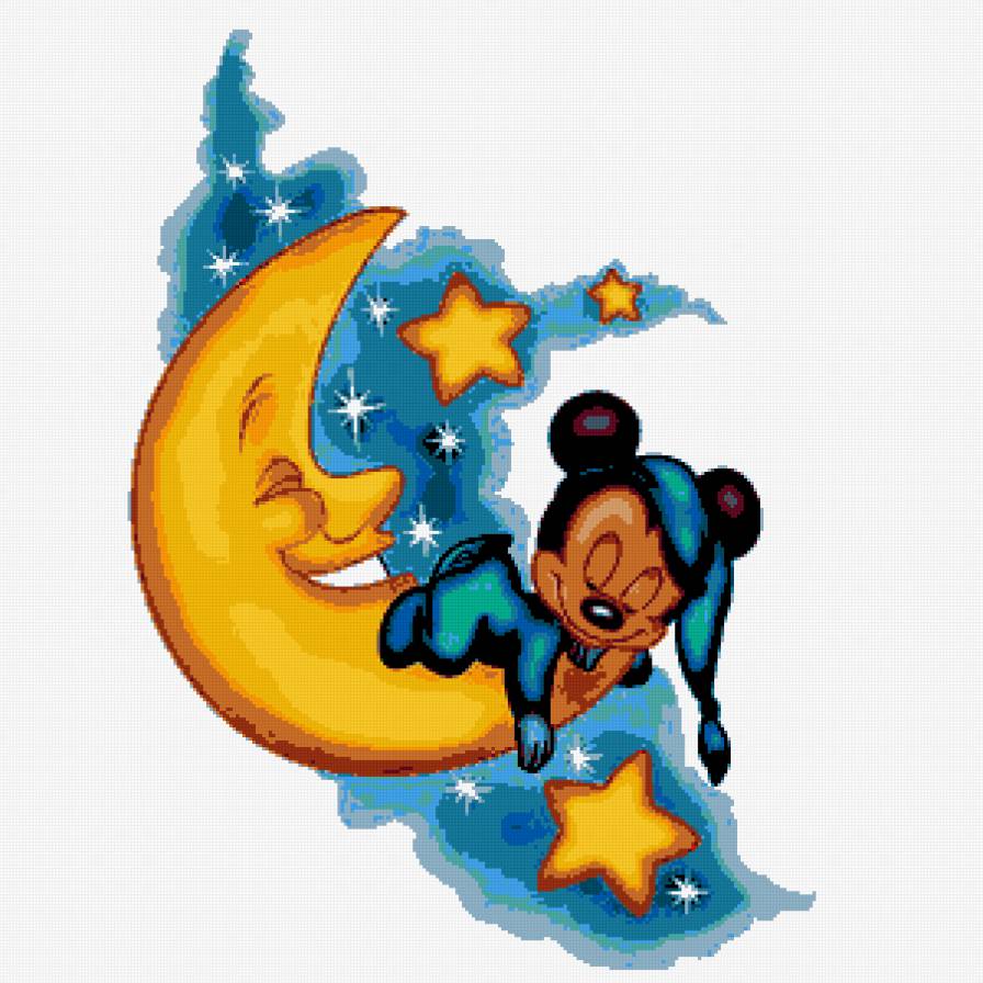 подушка Спокойной ночи!" - месяц, мышонок, детям, подушка, для детей, в детскую - предпросмотр