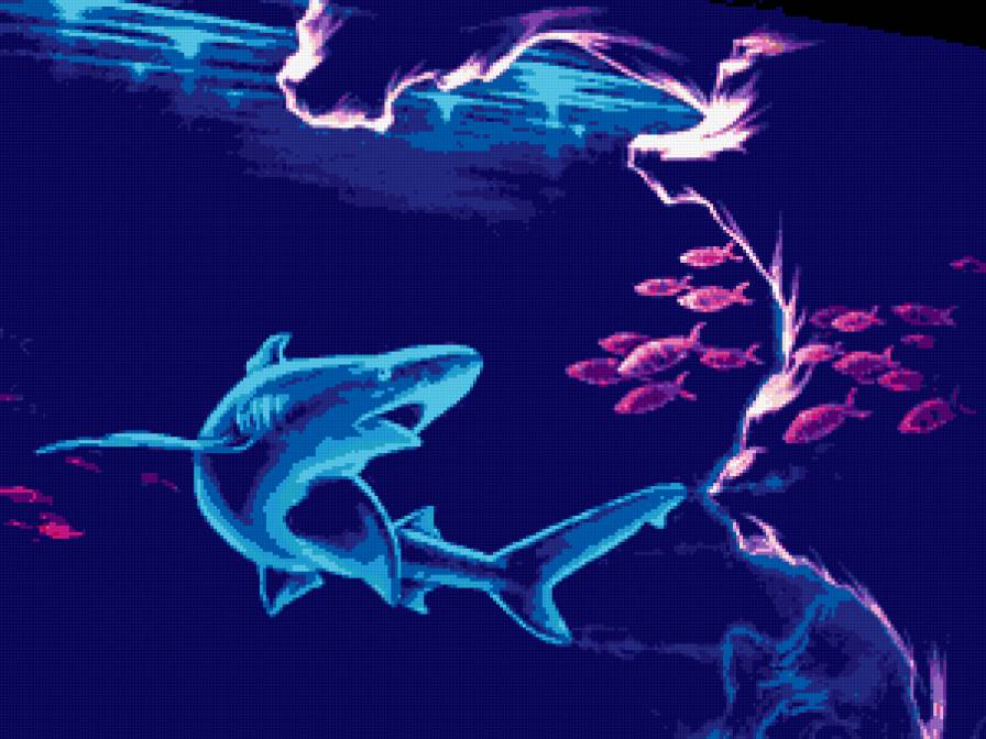 морские гдубины - рыбы, море, акула - предпросмотр