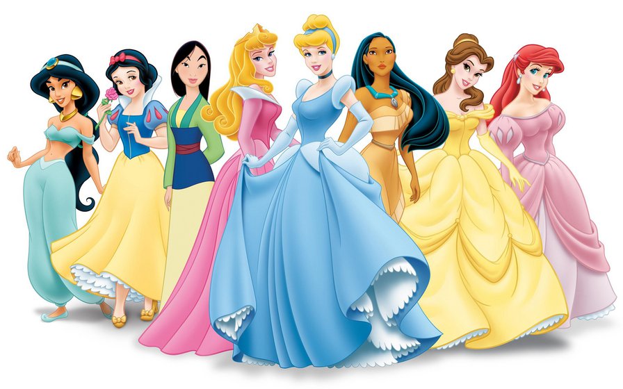 Принцессы Диснея - сказка, мультфильм, женщины, детское, принцессы, портрет - оригинал