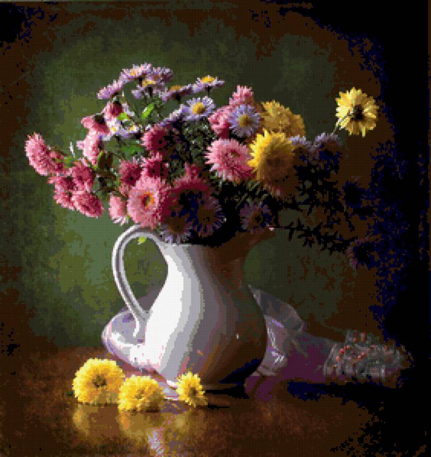 №315832 - фрукты, букет, цветы, натюрморт - предпросмотр