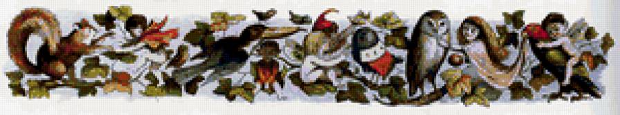 Ричард Дойль.Эльфы. - орнамент, сказки, бордюр, птицы, природа, эльфы - предпросмотр