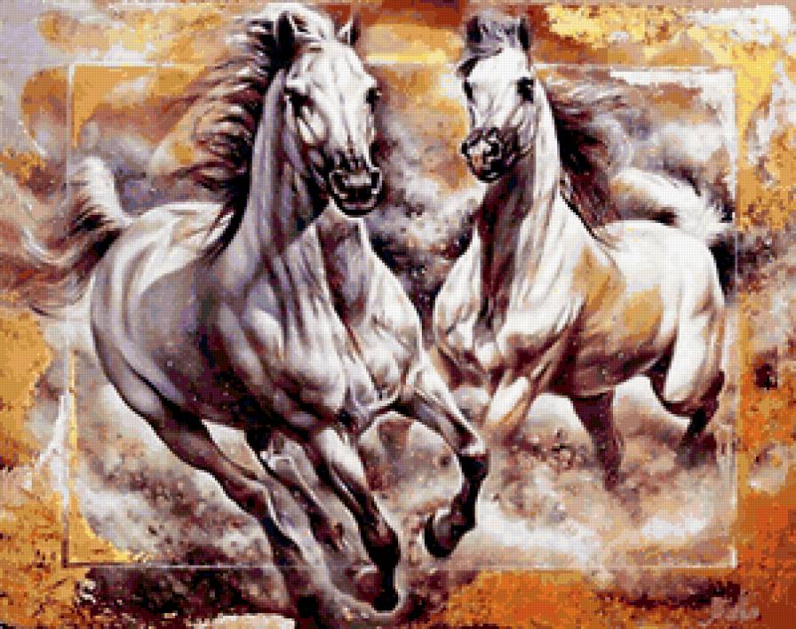 лошадки - картина - предпросмотр