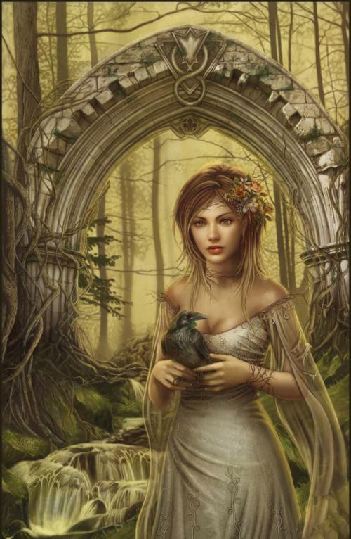 девушка и ворон - оригинал