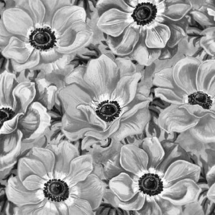 подушка - цветы, черно-белое - оригинал