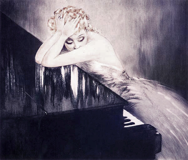 Мечты - музыка, женщина, живопись, искусство - оригинал