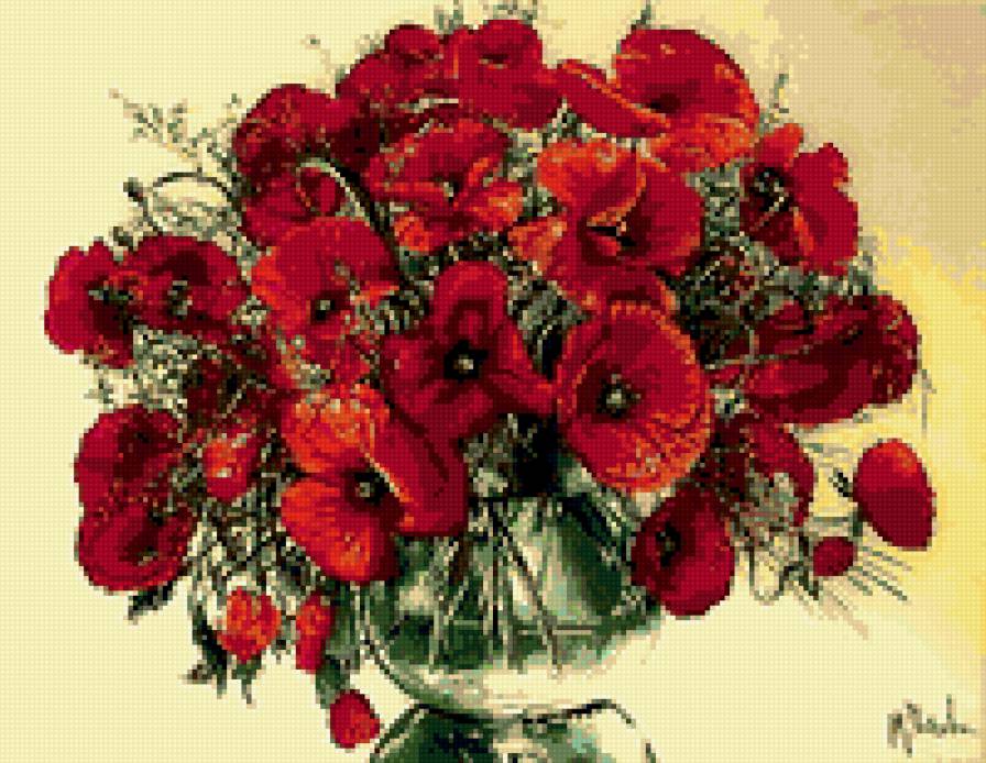 маки - цветы, букет, маки - предпросмотр