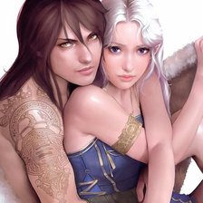 Схема вышивки «двое»