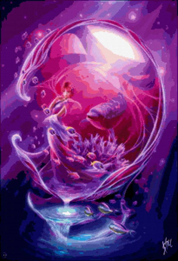 №317155 - сказки, фэнтези, дельфины, люди, феи, рыба, вода - предпросмотр