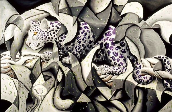 shay davis. - монохром, фэнтези, животные, черно-белое, леопард - оригинал