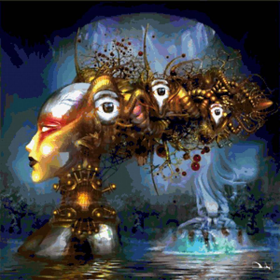 nubret pascale. - фэнтези, девушка, абстракция, лицо - предпросмотр