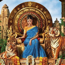 Схема вышивки «жрица с тиграми»