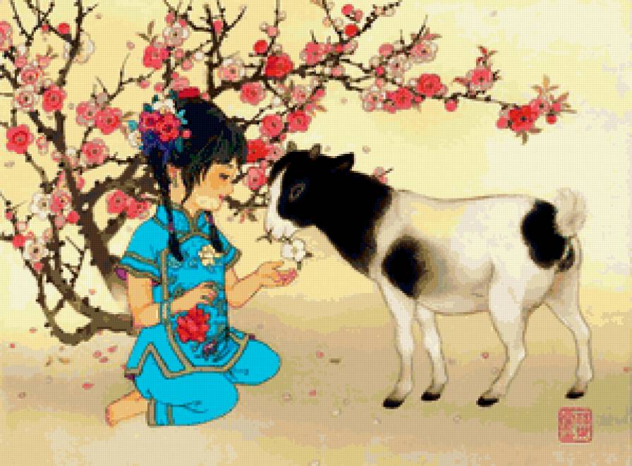 Весна идет! - домашные любимчики, дети, животные, времена года - предпросмотр