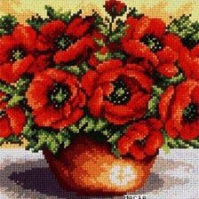 Схема вышивки «Маки букет»
