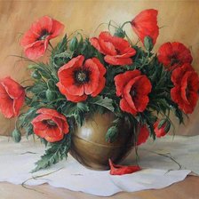 Схема вышивки «Маки букет»