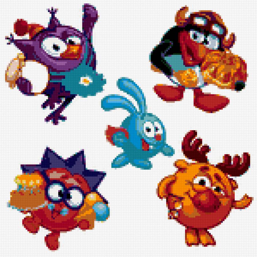 смешарики - крош, карыч, ежик - предпросмотр