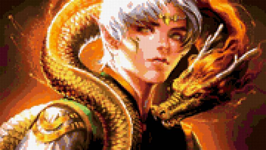 эльф с драконом - предпросмотр