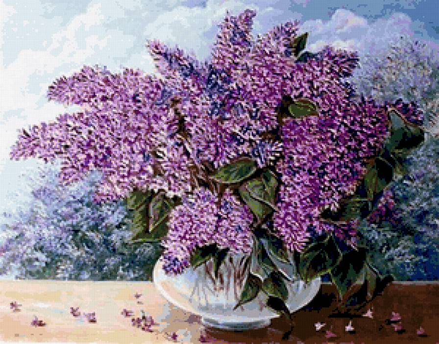 Душистая сирень - весна, цветы, гроздья, душистая сирень, букет, сирень - предпросмотр