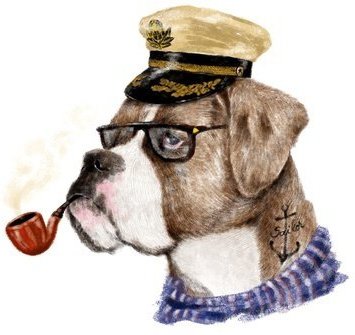 пес - трубка, животные, моряк, собака - оригинал