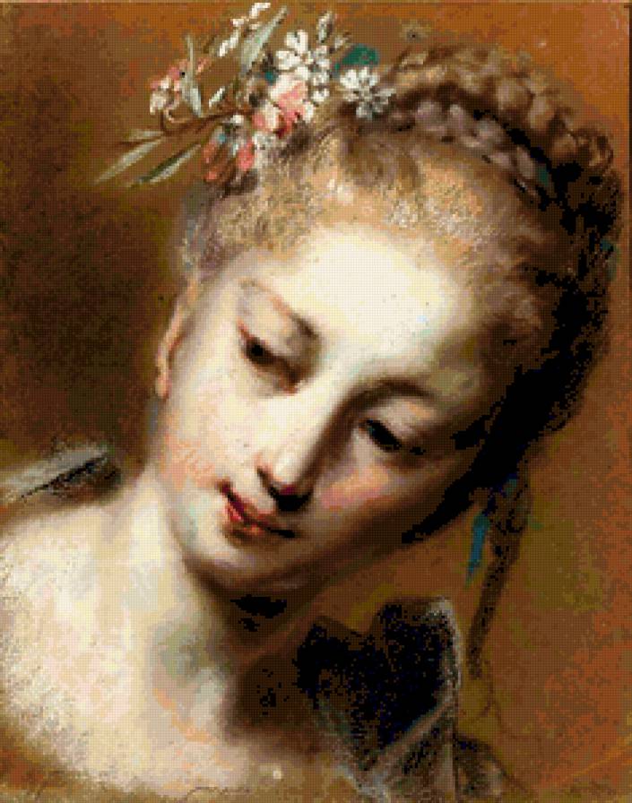 Девушка с цветами в волосах - цветы, девушка, портрет - предпросмотр