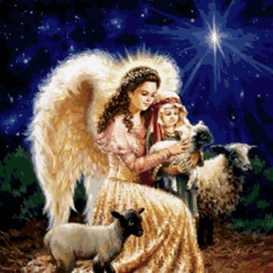 серия "ангелы" - ангел.овцы.пастушок - предпросмотр