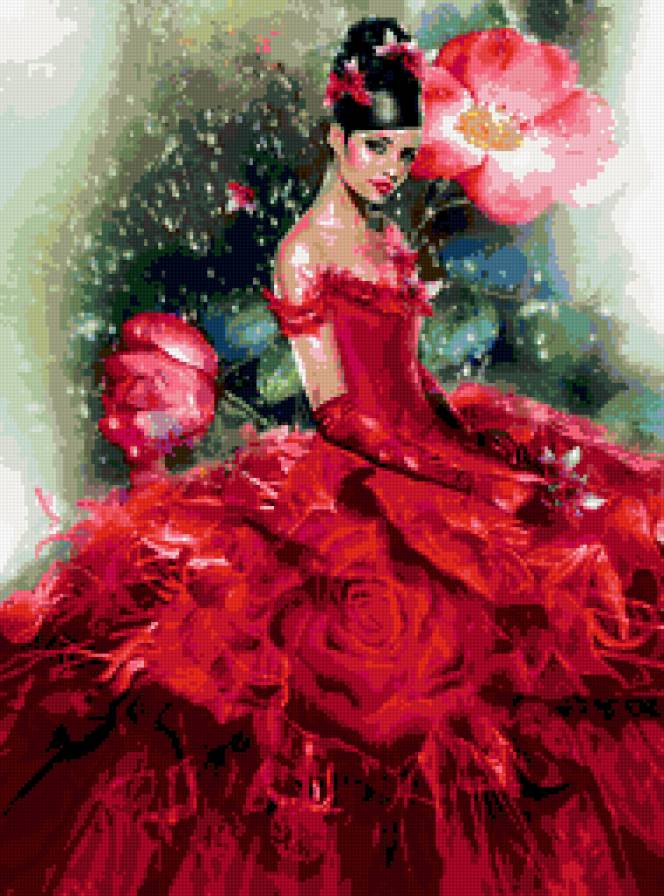 Девушка в Алом - девушки, красота - предпросмотр