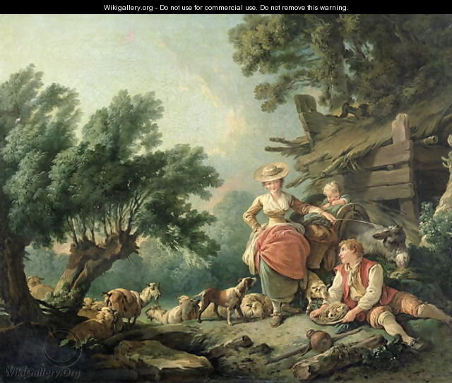 Полуденный отдых. - сельский пейзаж, люди, пастораль - оригинал