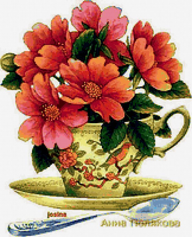 Лето в чашке - красота, цветы - предпросмотр