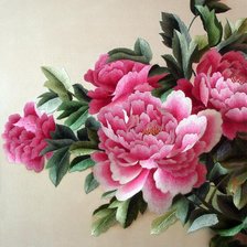 Схема вышивки «пионы»