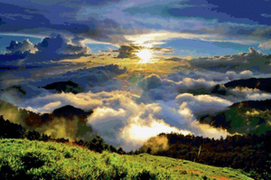 солнце - природа, солнце, облака - предпросмотр