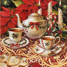 Оригинал схемы вышивки «Рождественское чаепитие» (№320785)