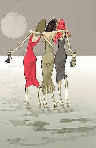 Три подруги - подруги, отмечают - оригинал