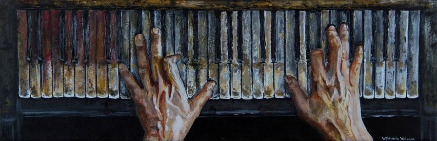 Игра на пианино - пианино, клавиши, игра, руки - оригинал