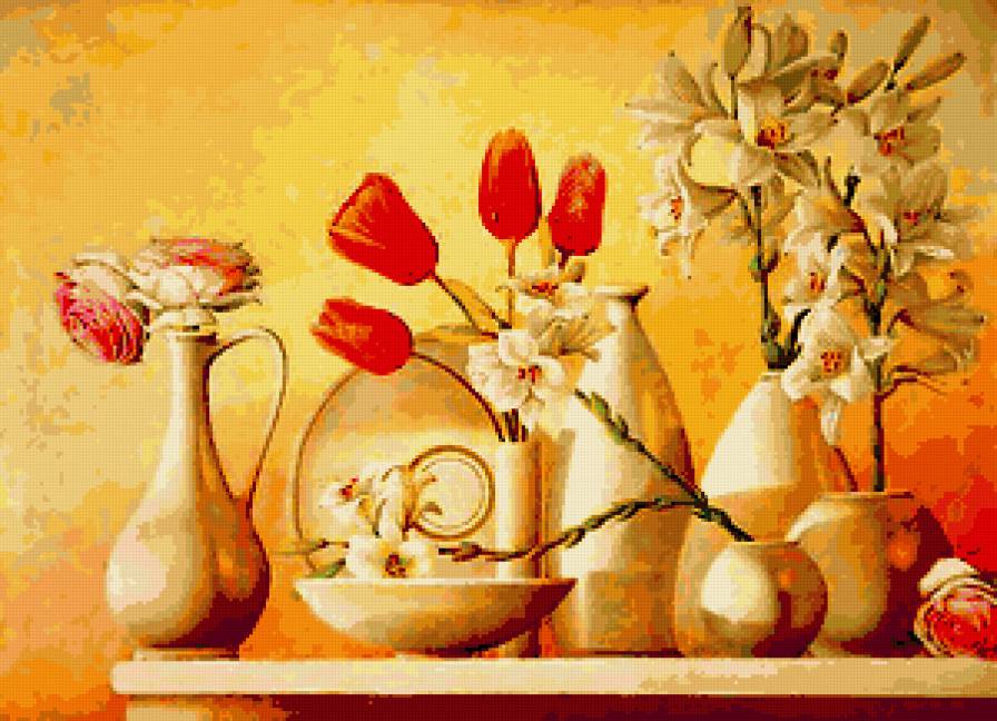 Букеты - природа, цветы, букет, флора.лилии.натюрморт - предпросмотр