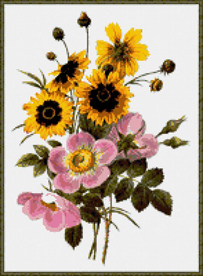 Букетик шиповника - флора.розы.шиповник, природа, букет, цветы - предпросмотр