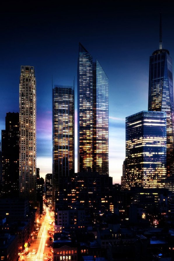 Нью - Йорк - высотки, америка, ночь, здания - оригинал