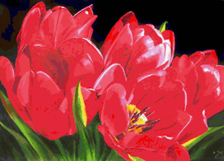 Тюльпаны - тюльпаны, тюльпан, букет, нежные акварели, весна, цветы - предпросмотр