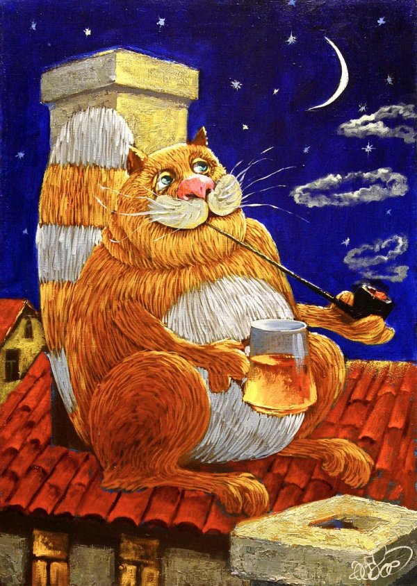 жизнь удалась - рыжий кот, пиво - оригинал