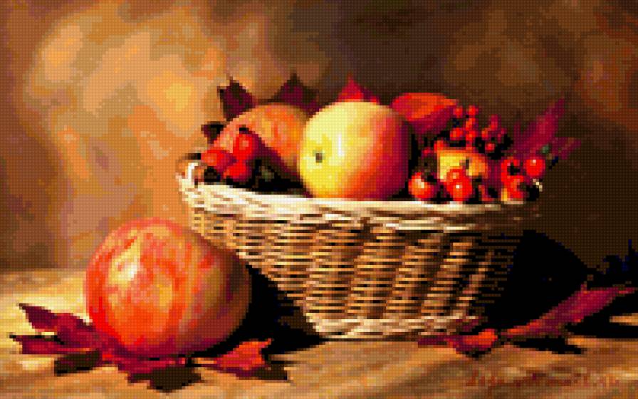 Кухонный натюрморт - кухня, яблоки, натюрморт, осень - предпросмотр